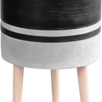 Dekorácia MagicHome, Kvetináč, svetlá/tmavá sivá, cement, s nožkami, 22x22x31 cm