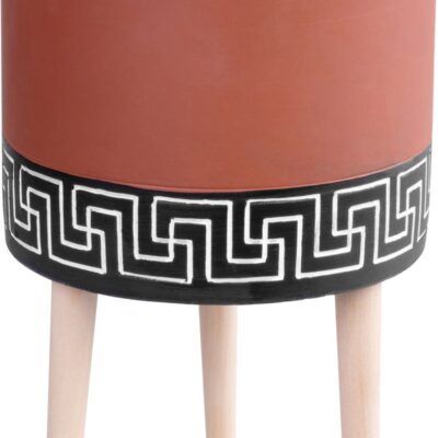 Dekorácia MagicHome, Kvetináč s mozaikou, cement, terakota, s nožkami, 22x22x31 cm